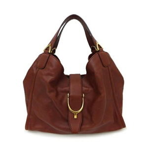 Gucci Soft Stirrup Shoulder Bag Washed Leather Brick